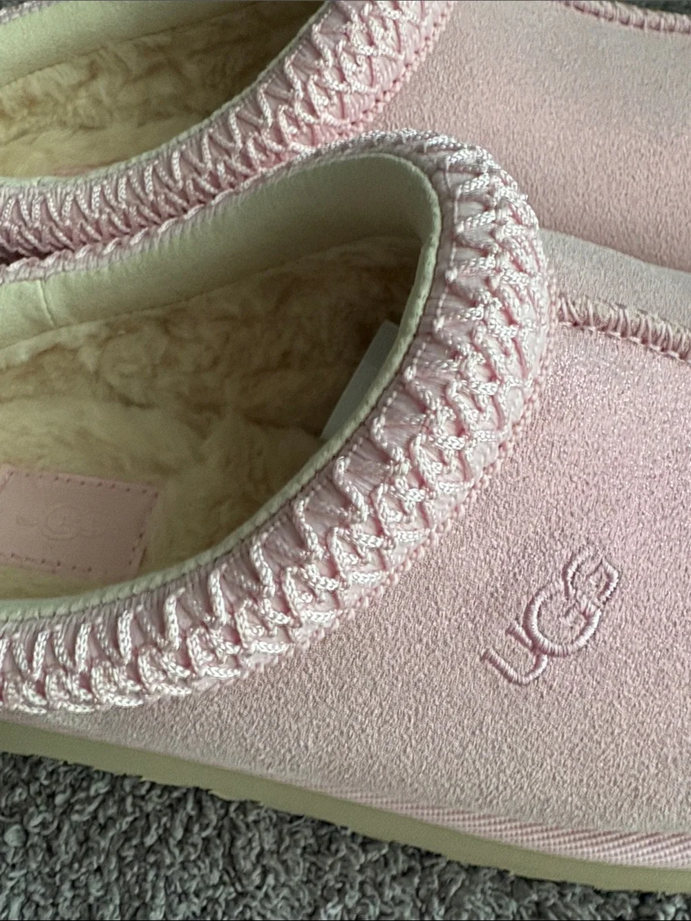 UGG Kids Pink Shearling-Lined Slip-On Clog